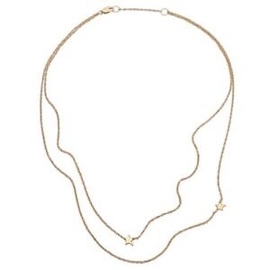 Jennifer Zeuner Star Double Chain Choker Necklace in Gold